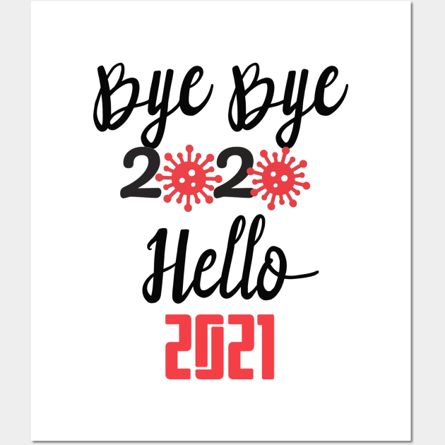 Hello 2021, Happy New Year 2021 Christmas, Merry Christmas Wall Art by artspot